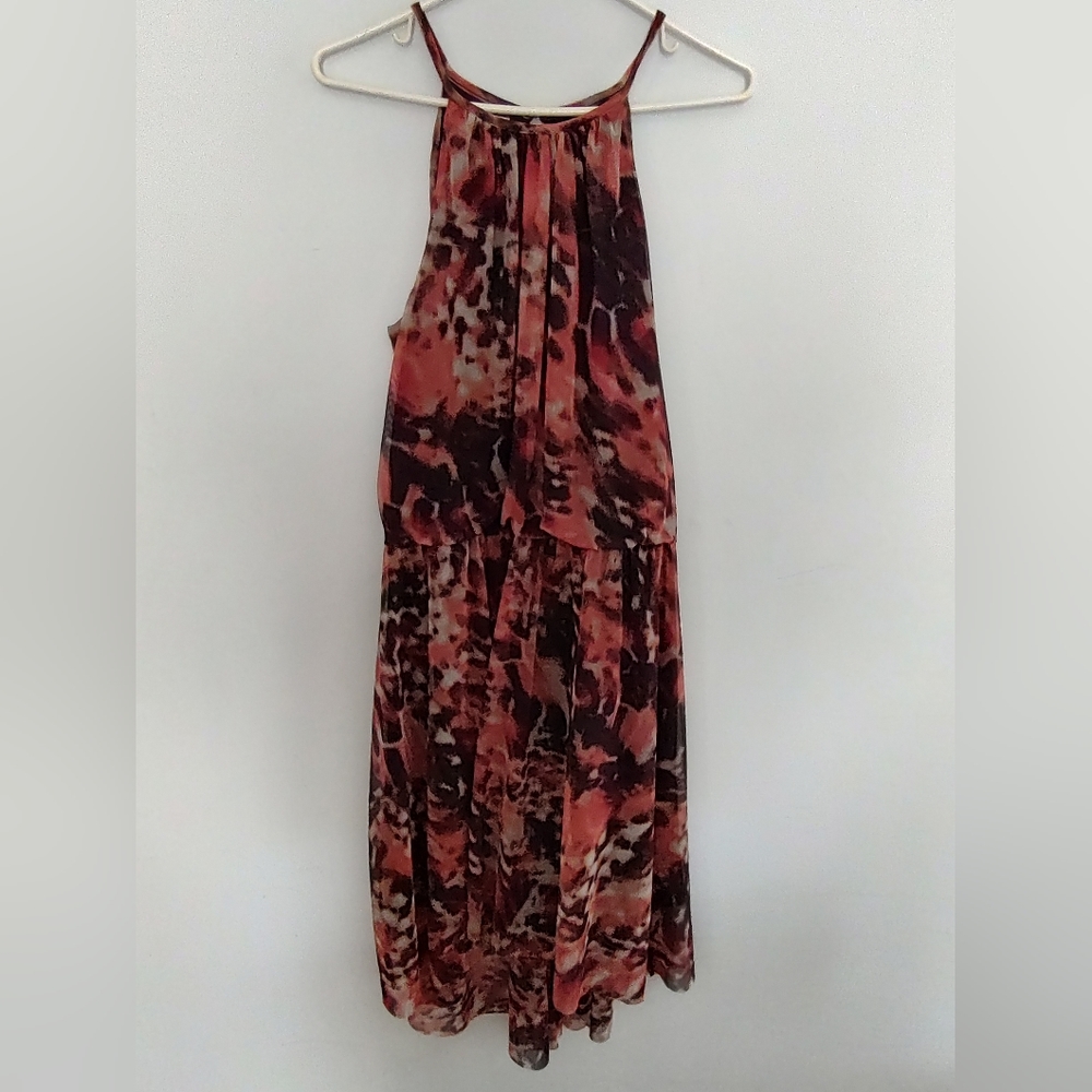 Dress size 8 orange and brown print